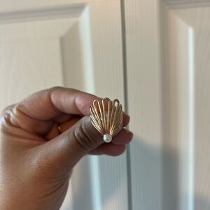 Aurate Gold Shell Pearl Ring